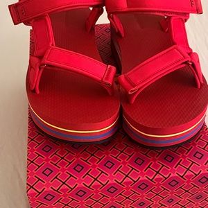 Brand new Tory Burch red Sport Eva sandals